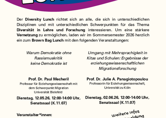 Plakat zur Veranstaltungreihe. Alle wichtigen Informationen finden Sie im darunterstehenden Text.